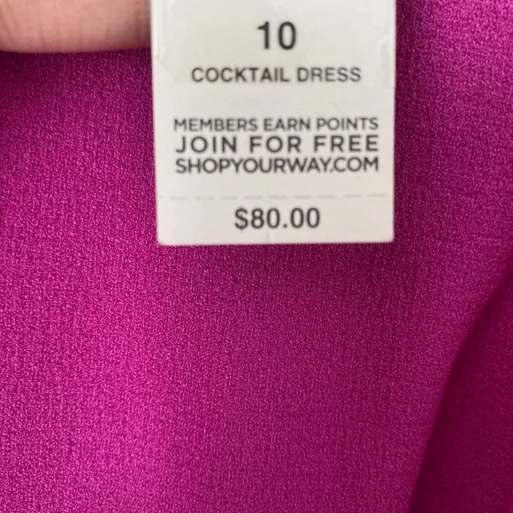 Covington Sleeveless Cocktail Midi Dress Fuchsia Pink Knee Length Flare Size 10 - Picture 9 of 9
